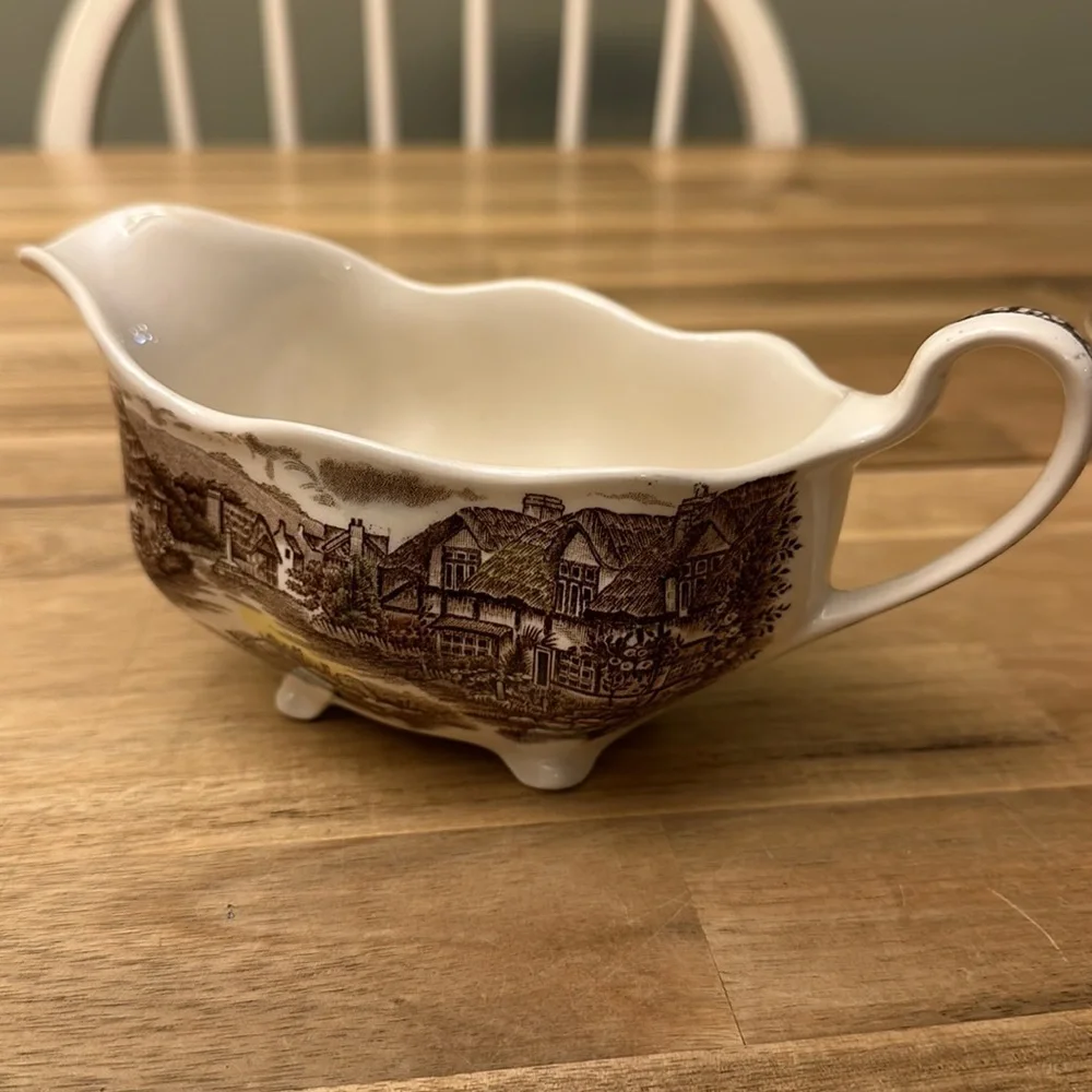 JOHNSON BROS “ Olde English Countryside” oval serving plate and gravy boat